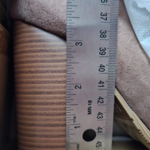 Taupe Suede Peep-Toe Slouch Bootie - Bella Marie - Picture 15 of 15